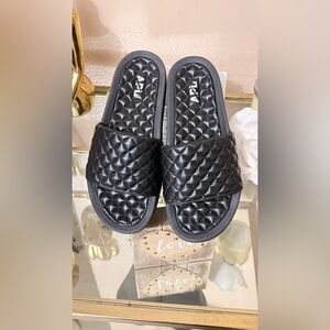 APL Quilted Slide Sandals - Black